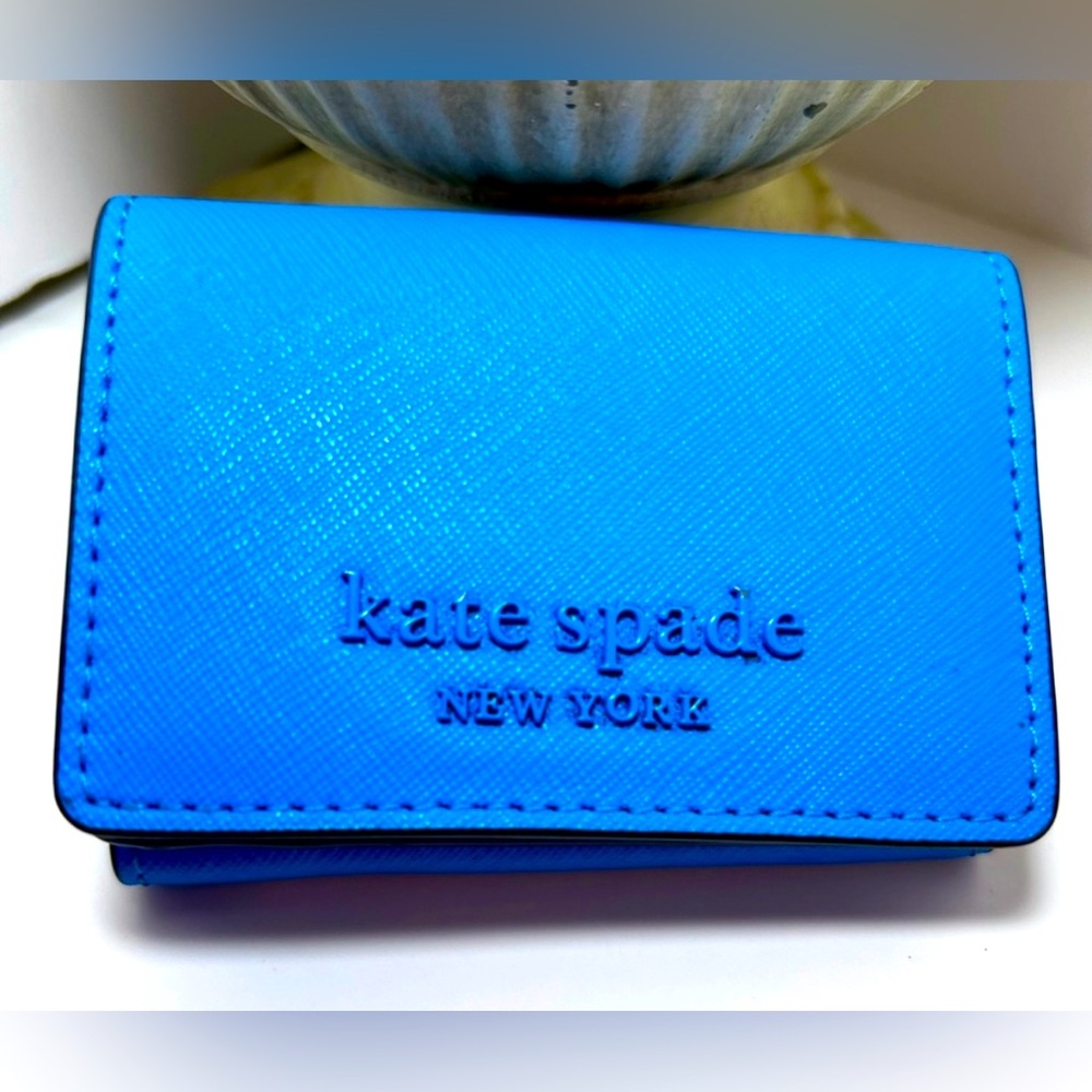 Kate Spade Mini Leather Wallet Cobalt Blue Oceanside